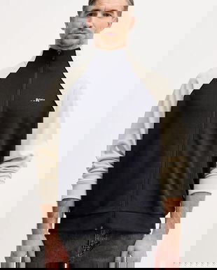 BOSS Green bluza culoarea albastru marin, neted, 50553566