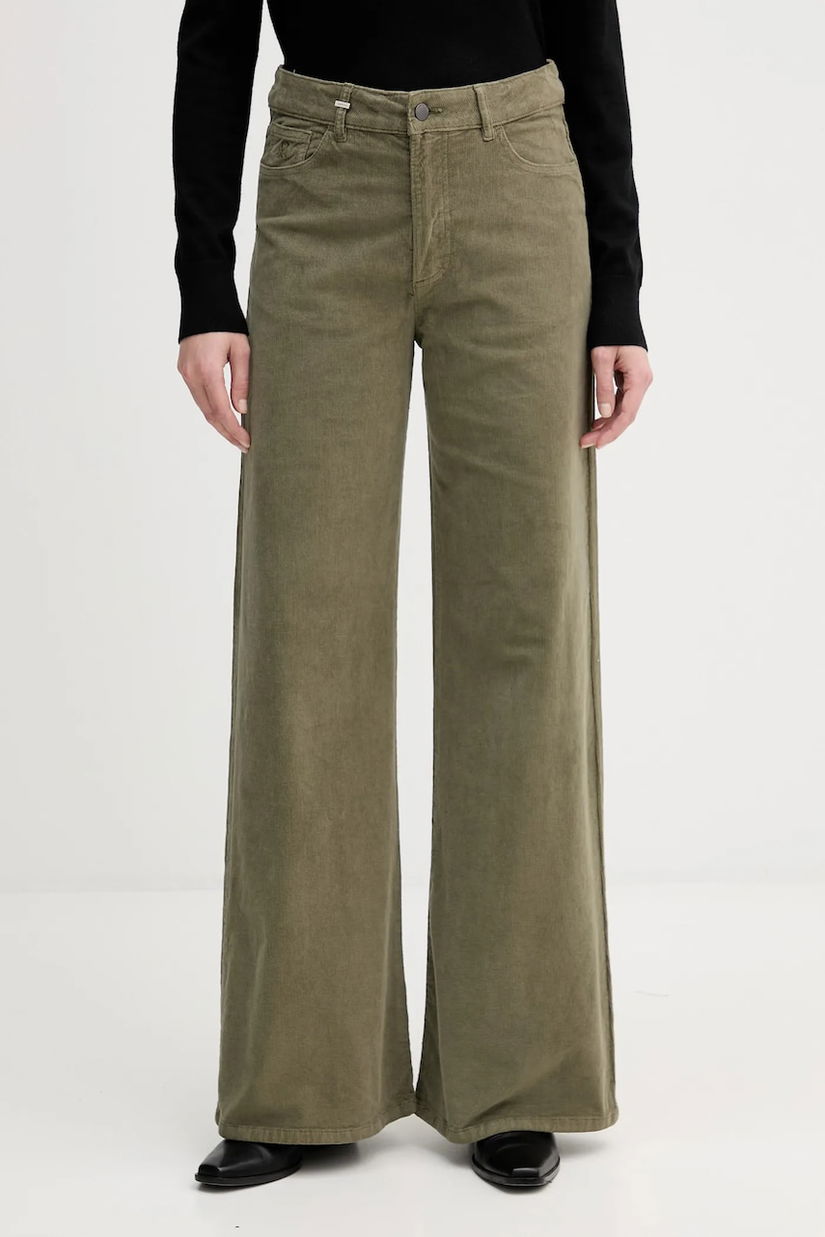 United Colors of Benetton pantaloni culoarea negru, lat, high waist, 41ULDE029