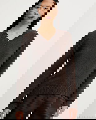 MM6 Maison Margiela pulover din amestec de lână culoarea maro, S62HN0007.M13187.144