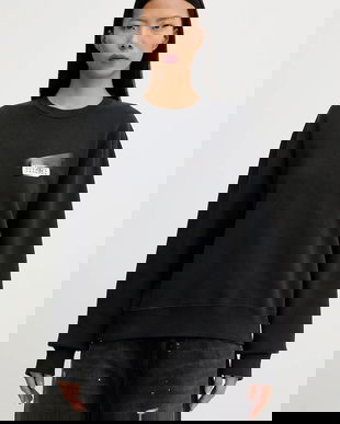 MM6 Maison Margiela hanorac de bumbac culoarea negru, cu imprimeu, S62GU0143.M25024.899