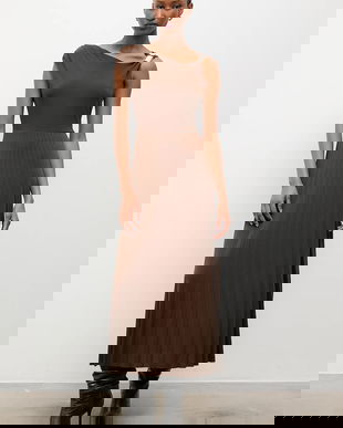 Answear.LAB rochie culoarea maro, midi, evazati