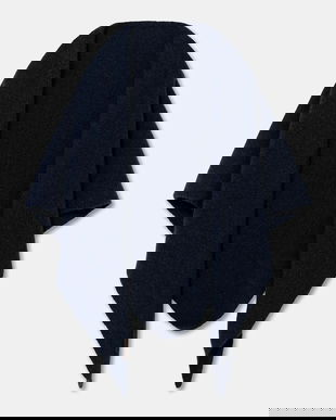 Sessun eșarfă cu lână culoarea bleumarin, uni, 25115005