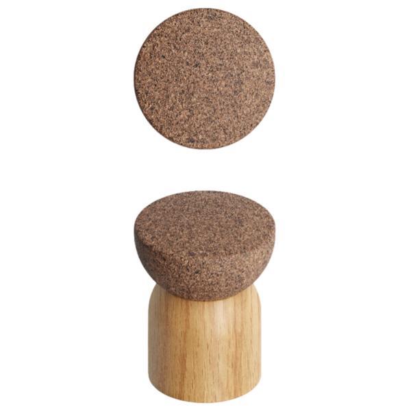 Agatatoare cuier Piece, finisaj stejar/pluta, 48x64 mm