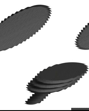 Agatatoare cuier Pulse, finisaj negru mat lacuit, 90x62 mm