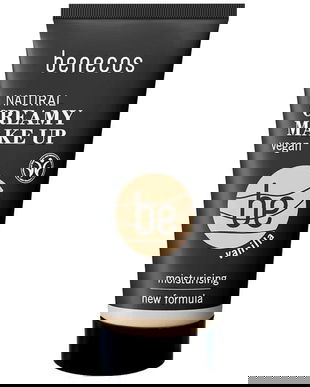 Fond de Ten Bio pentru Ten Foarte Deschis, Formula Vegana - Benecos Natural Creamy Make Up, nuanta Vanilla, 30 ml