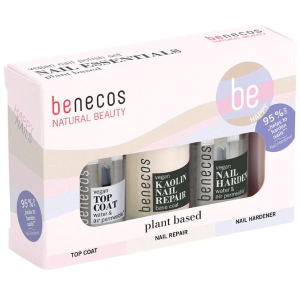 Set 3 Lacuri de Unghii Naturale 20-Free, Vegane – Benecos Nail Essentials, 1 pachet