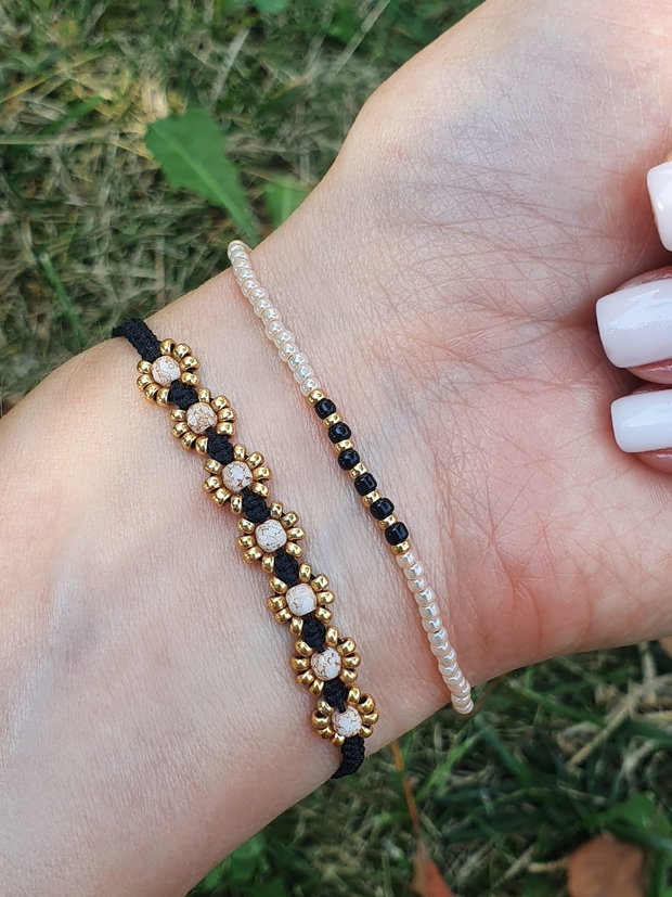 Set 2 brățări asortate șnur reglabil