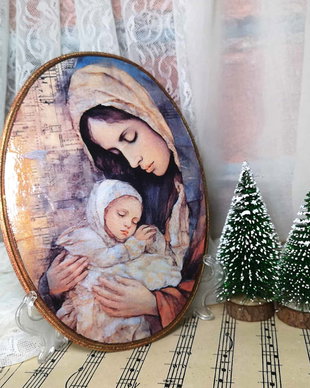 Inima Craciunului - decoratiune pentru Craciun cu tema religioasa
