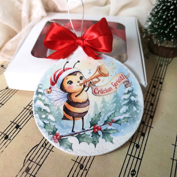 Decoratiune glob, cadou Craciun pentru invatatoare/ educatoare - clasa albinute