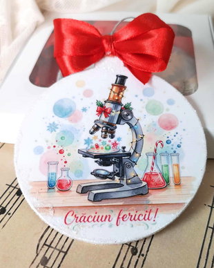 Decoratiune glob, cadou craciun pentru profesor biologie, chimie