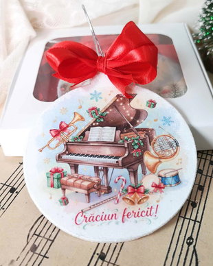 Decoratiune glob, cadou Craciun pentru profesor muzica