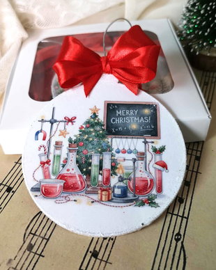 Decoratiune glob, cadou Craciun profesor stiinte, chime, fizica