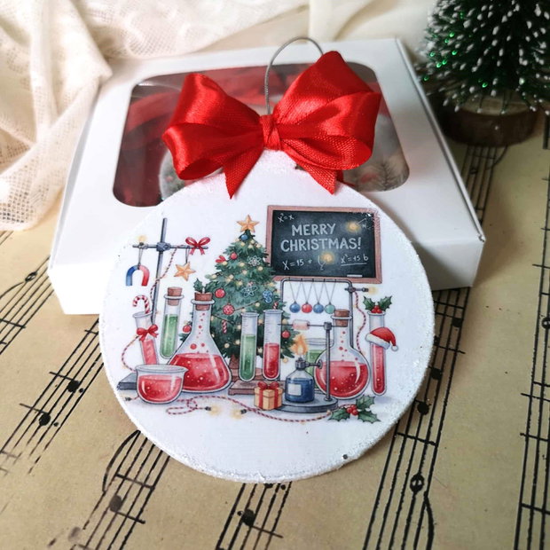 Decoratiune glob, cadou Craciun profesor stiinte, chime, fizica