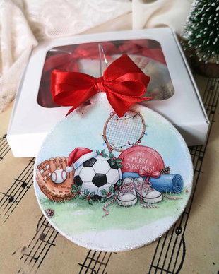 Decoratiune glob, cadou Craciun profesor educatie fizica, sport