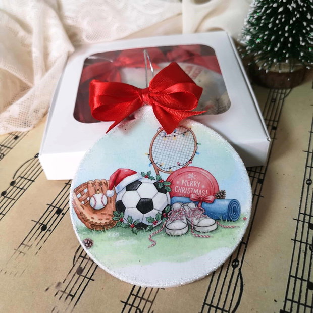 Decoratiune glob, cadou Craciun profesor educatie fizica, sport