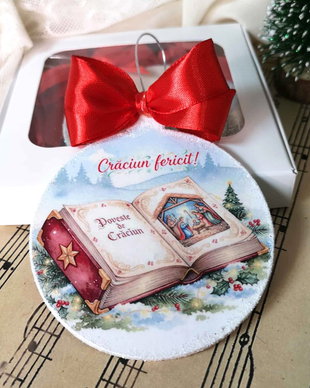 Decoratiune glob, cadou Craciun profesor religie