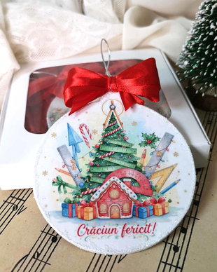 Decoratiune glob, cadou Craciun profesor matematica