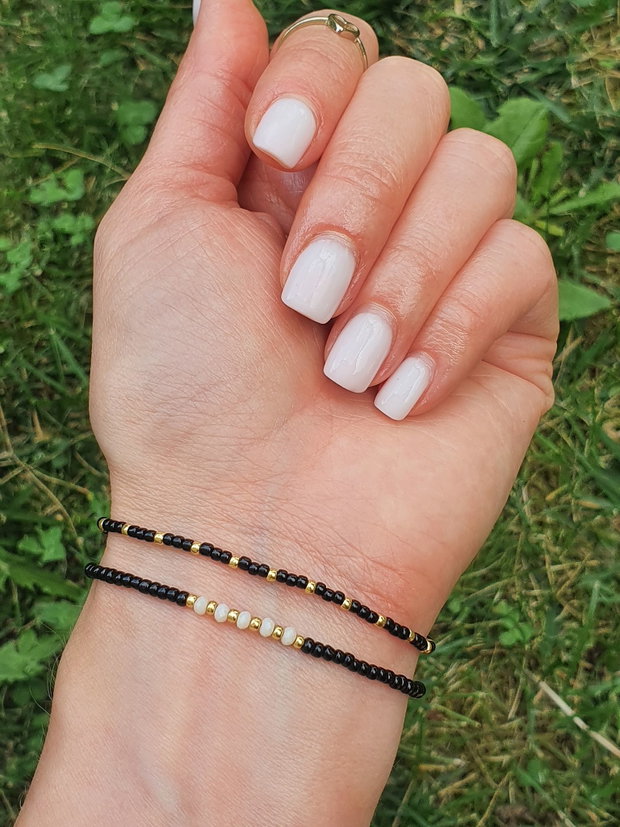Set 2 brățări asortate - negru și auriu