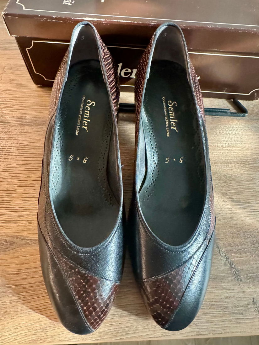 PANTOFI SEMLER PIELE NATURALA SI CROCO INTERIOR 24,5 CM