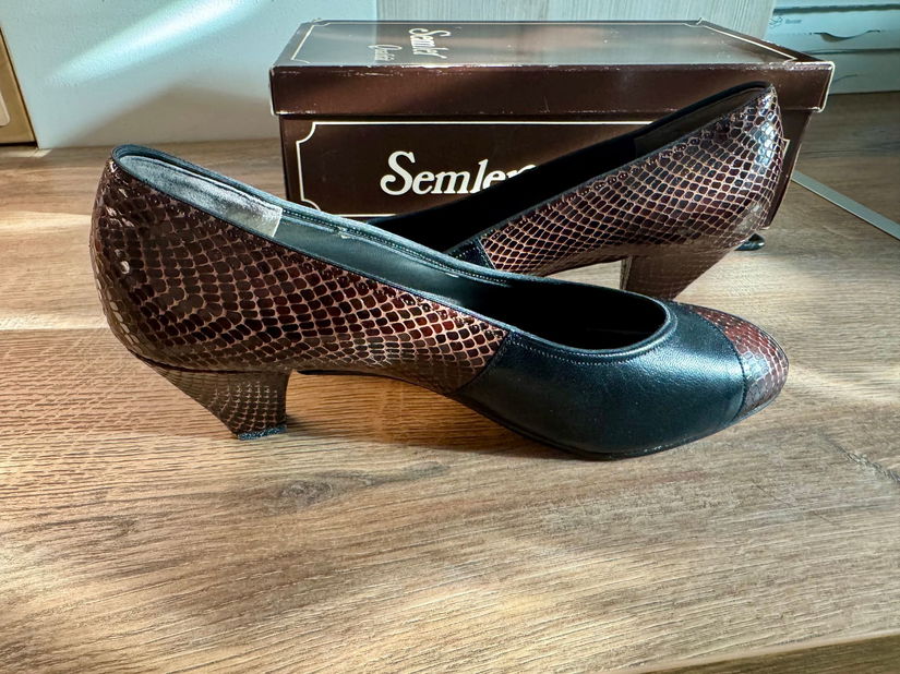 PANTOFI SEMLER PIELE NATURALA SI CROCO INTERIOR 24,5 CM