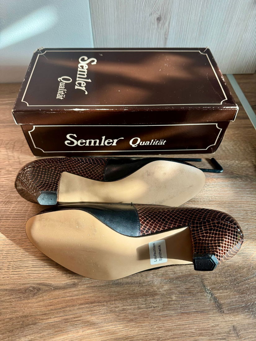 PANTOFI SEMLER PIELE NATURALA SI CROCO INTERIOR 24,5 CM