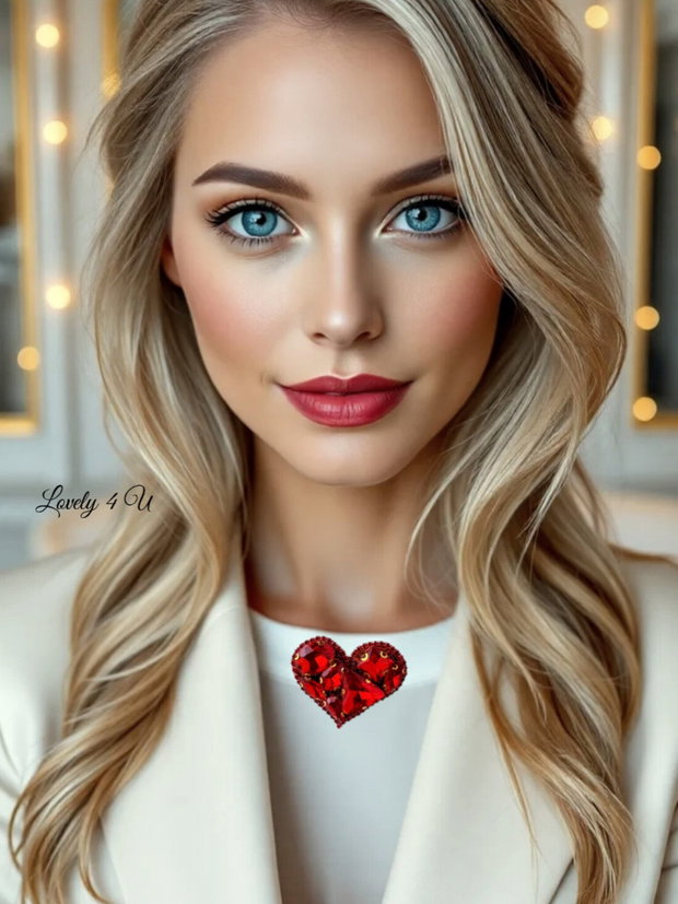 Bijuterii Inimă model unicat- brosa handmade inima roșie, idei cadou pentru ea, mesaj verso: Believe in Yourself, You are beautiful, You are enough, Today is a perfect day to be happy.