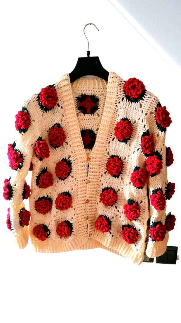 Cardigan Grădina cu Trandafiri