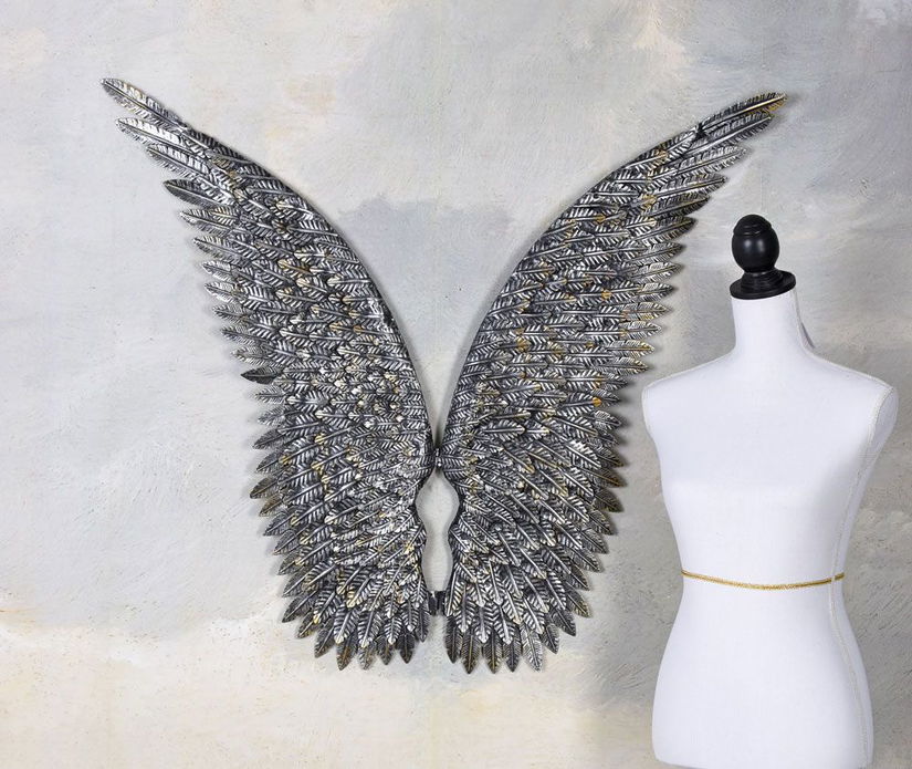 Set doua aripi de inger argintii