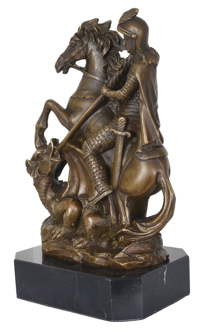 Arhanghelul Mihail-statueta din bronz cu soclu din marmura