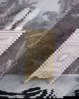 Noptiera Shabby Chic alb antichizat