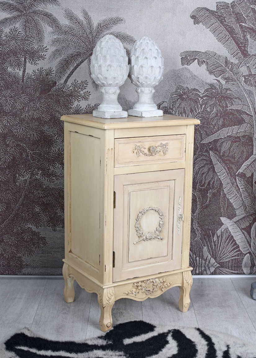 Noptiera Shabby Chic alb antichizat