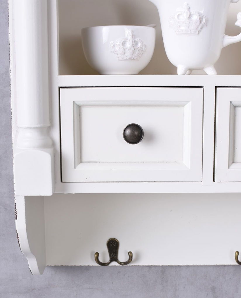 Bufet perete Shabby Chic alb