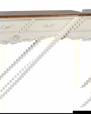 Consola Shabby Chic alba cu blat bej