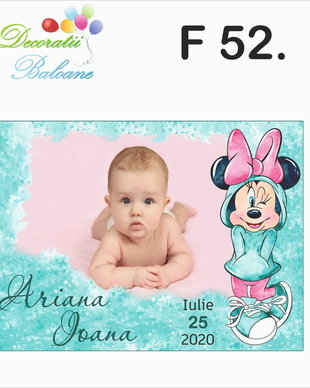Mărturii magnetice botez fetiță - Minnie Mouse verde