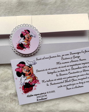 Invitație botez Minnie Mouse