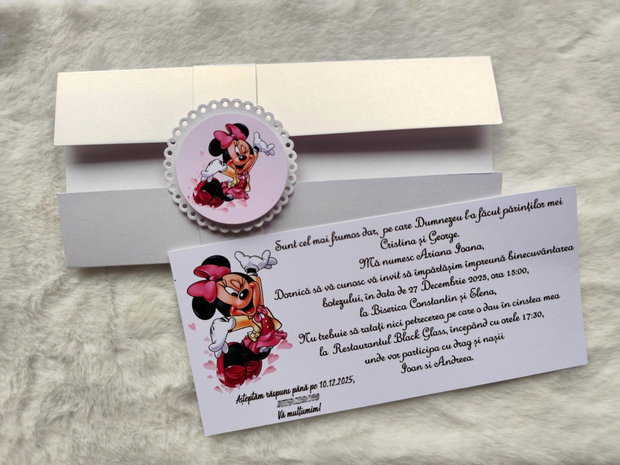 Invitație botez Minnie Mouse