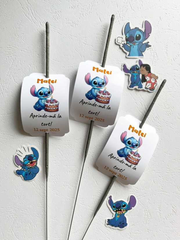 Etichete pentru artificii de mână Stitch