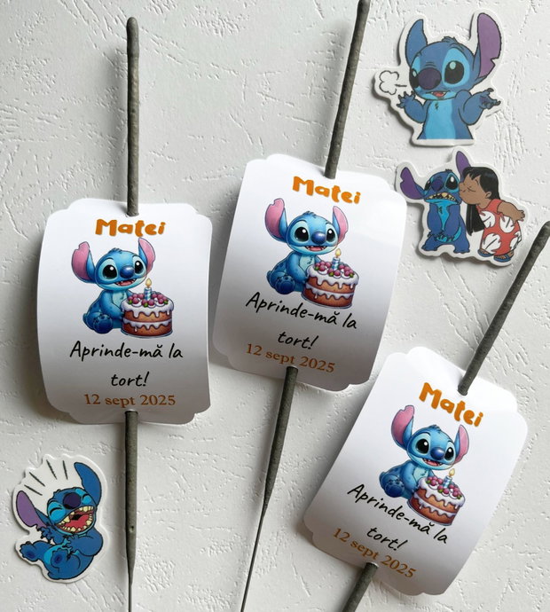 Etichete pentru artificii de mână Stitch