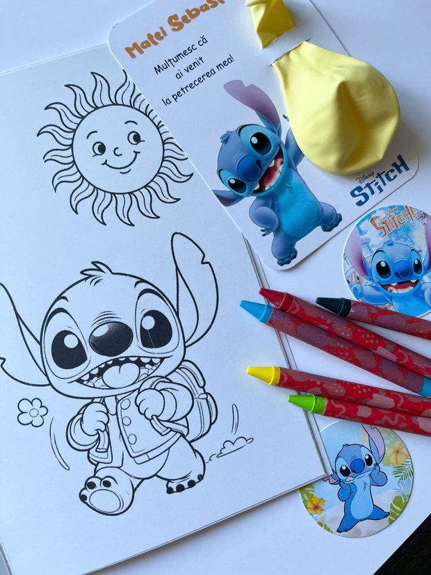 Carte de colorat Stitch personalizată