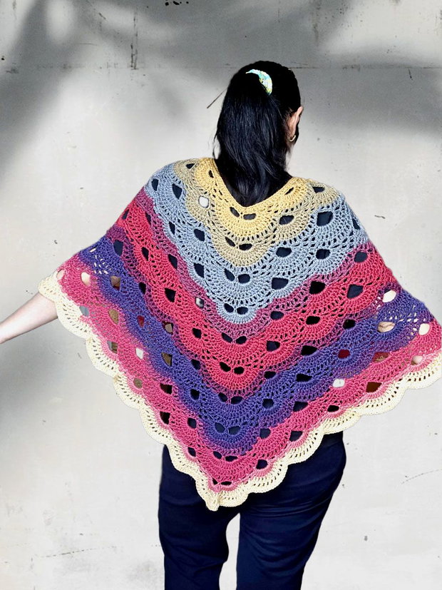 Poncho Virus Waves Degradé Chic