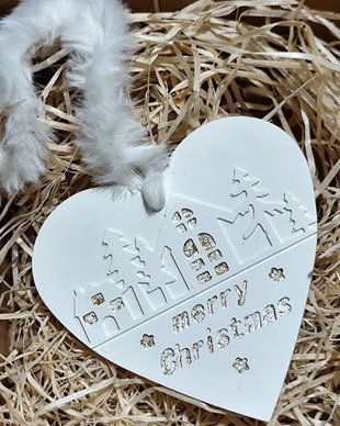 Decoratiune ceramica pentru Craciun, inima 4547
