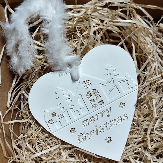 Decoratiune ceramica pentru Craciun, inima 4547