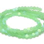 Cristale din sticla, rondelle, 3.5x3 mm, frosted, AB, verde deschis