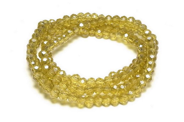 Cristale din sticla, rondelle, 3x2.5 mm, lucioase, goldenrod