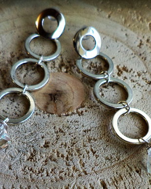 Cercei handmade cu cristale tip swarovski