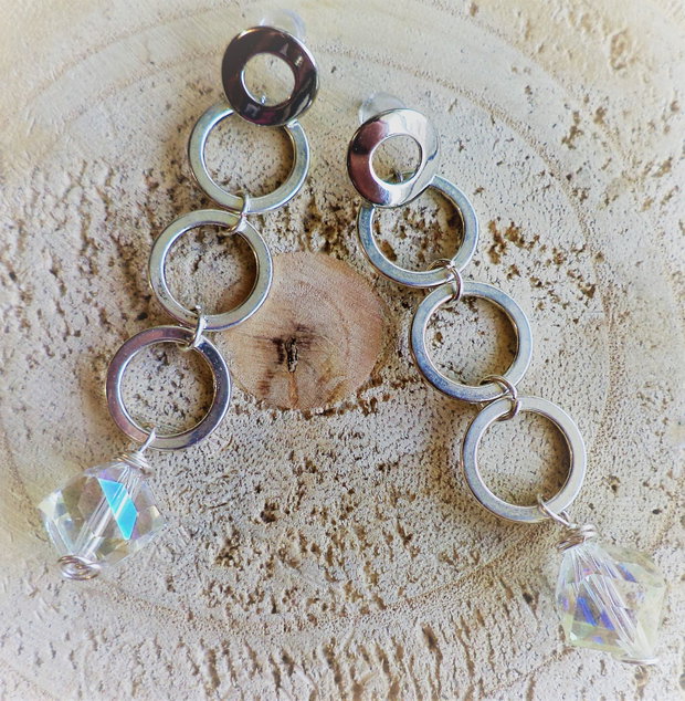 Cercei handmade cu cristale tip swarovski