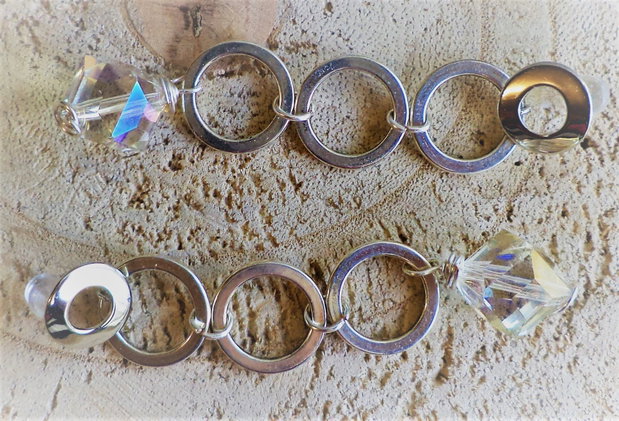 Cercei handmade cu cristale tip swarovski