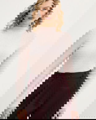 BOSS Orange pulover din amestec de lână culoarea roz, light, cu turtleneck, 50549391