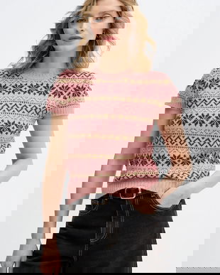 United Colors of Benetton pulover din amestec de lână x Stranger Things culoarea roz, 171RE10EN