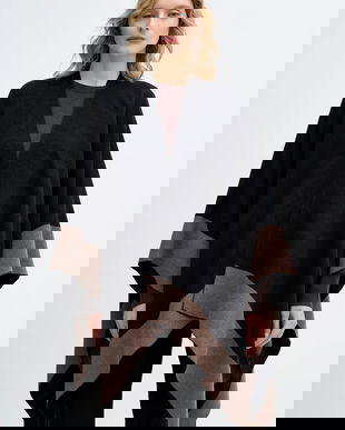 Sisley poncho culoarea negru, light, 6X7PWU027